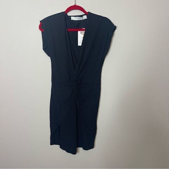 IRO Pheao draped dress in black New - Picture 10 of 14